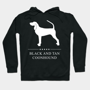 Black and Tan Coonhound Dog White Silhouette Hoodie